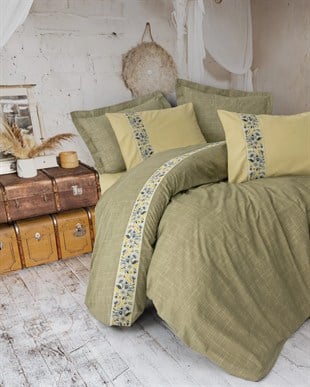 ND Folk Art Çift Kişilik Nevresim Takımı Elowen Sarı