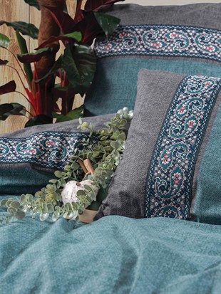 ND Folk Art Çift Kişilik Nevresim Takımı Erna Petrol