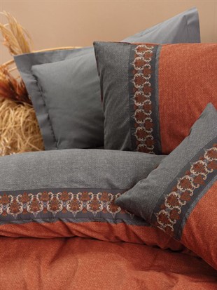 ND Folk Art Çift Kişilik Nevresim Takımı Tamaya Kiremit