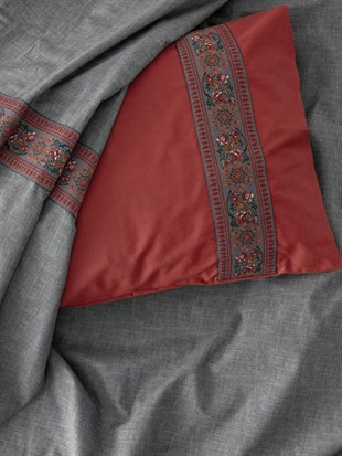 ND Folk Art Çift Kişilik Nevresim Takımı Felina Bordo