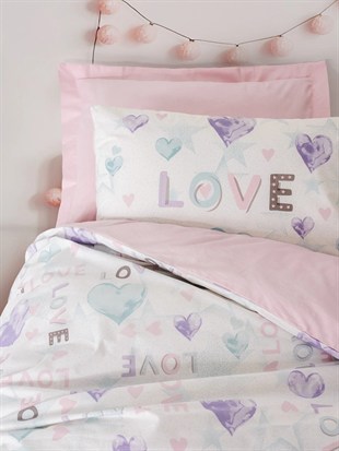 ND Genç Ranforce Nevresim Takımı Tek Kişilik Lovella Pembe