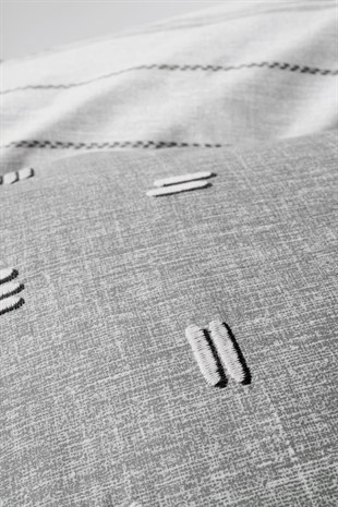 ND Klein Nakışlı Çift Kişilik Nevresim Takımı Patara Gri