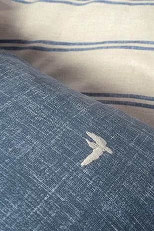 ND Klein Nakışlı Çift Kişilik Nevresim Takımı Ceria Lacivert