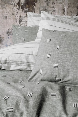 ND Klein Nakışlı Çift Kişilik Nevresim Takımı Patara Gri