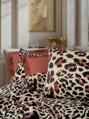 ND Leoluxe Kiremit Saten Nevresim Takımı Çift Kişilik