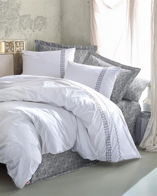 ND Majestic Seri Çift Kişilik Nevresim Takımı Paola Gri