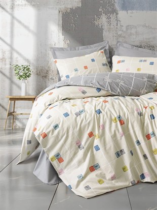 ND Minimal Tek Kişilik Nevresim Takımı Evo Gri