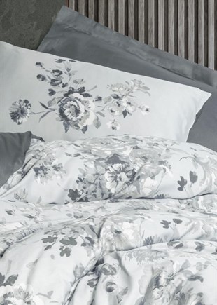 ND Moale Gri Saten Nevresim Takımı Çift Kişilik