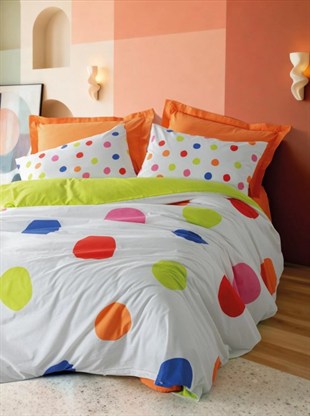 ND Modeline Tek Kişilik Nevresim Takımı Dotsy Turuncu