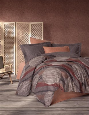 ND Modern Çift Kişilik Nevresim Takımı Fluss Tarçın