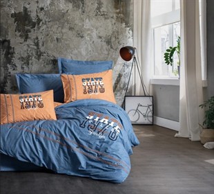 ND Mood Nakışlı Ranforce Çift Kişilik Nevresim Takımı State Tarçın