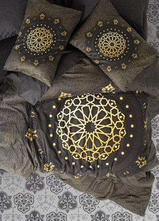 ND Palace Saten Çift Kişilik Nevresim Takımı Togay Antrasit