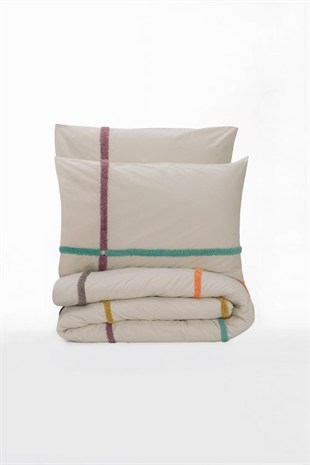 ND Puff Nakışlı Ranforce Çift Kişilik Nevresim Takımı İnsula Gülkurusu