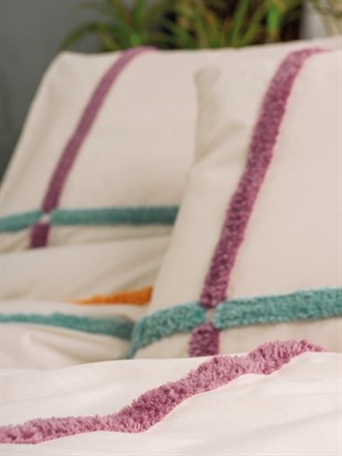 ND Puff Nakışlı Ranforce Çift Kişilik Nevresim Takımı İnsula Gülkurusu