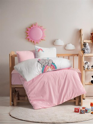 ND Punch Nakışlı Bebek Nevresim Takımı Lucky Pembe