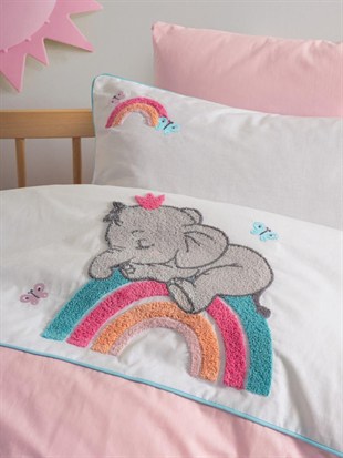 ND Punch Nakışlı Bebek Nevresim Takımı Lucky Pembe