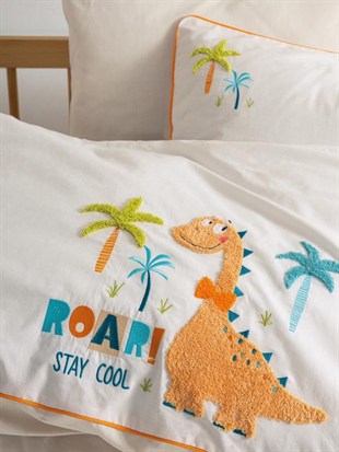 ND Punch Nakışlı Bebek Nevresim Takımı Kiddo Krem