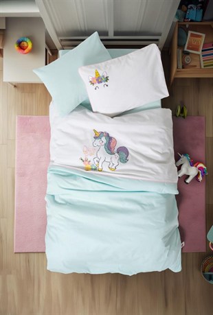 ND Punch Nakışlı Bebek Nevresim Takımı Doli Mint