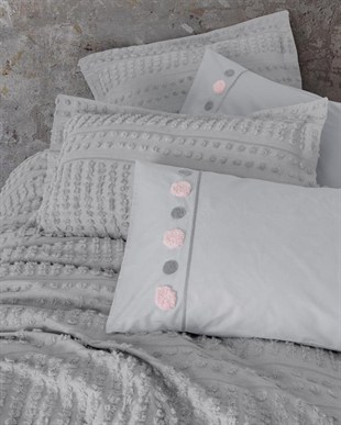 ND Ranforce Çift Kişilik Yatak Örtülü Nevresim Takımı Limi Siva Gri