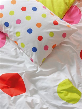 ND Ranforce Nevresim Takımı Çift Kişilik Dotsy Turuncu