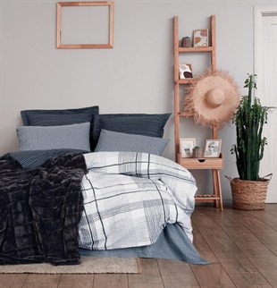 ND Trim Çift Kişilik Battaniyeli Nevresim Takımı Smooth Siyah