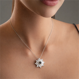 Hk Gümüş 100 Dilde Seni Seviyorum Lotus Kadın Kolye|Gümüş Takı Hediyelik Ürünler