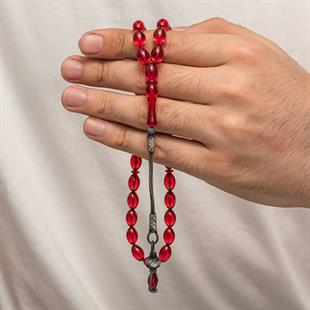 Hk Sıkma Kehribar Tesbih Gümüş Kazaz Püsküllü 1000 Ayar |Gümüş Takı Hediyelik Ürünler