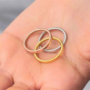 Hk Gümüş Kadın Yüzük 3 Renk Ajda |Gümüş Takı Hediyelik Ürünler