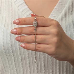 Hk Gümüş Kadın Bileklik Altıgen Baget Taşlı |Gümüş Takı Hediyelik Ürünler