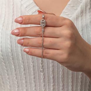 Hk Gümüş Kadın Bileklik Altıgen Baget Taşlı |Gümüş Takı Hediyelik Ürünler