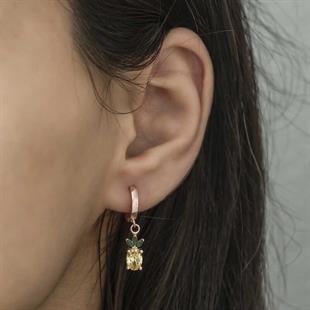 Hk Gümüş Kadın Küpe Ananas Figür Meyve |Gümüş Takı Hediyelik Ürünler