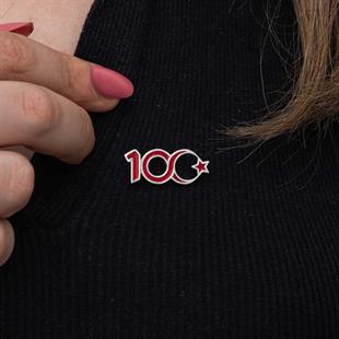 Hk Gümüş Rozet Ay Yıldız 100.Yıl |Gümüş Takı Hediyelik Ürünler
