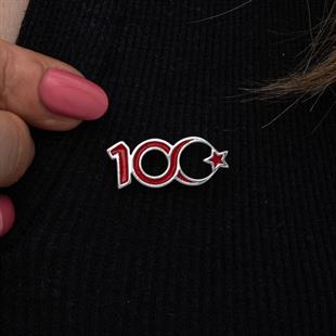 Hk Gümüş Rozet Ay Yıldız 100.Yıl |Gümüş Takı Hediyelik Ürünler
