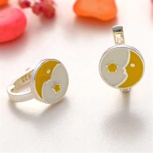 Hk Gümüş Çocuk Küpe Ay Yıldız |Gümüş Takı Hediyelik Ürünler