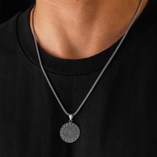 Hk Gümüş Erkek Kolye Ayetel Kürsi |Gümüş Takı Hediyelik Ürünler