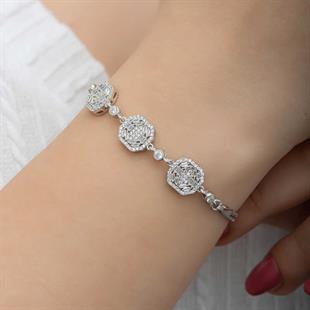 Hk Gümüş Kadın Bileklik Baget |Gümüş Takı Hediyelik Ürünler