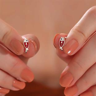 Hk Gümüş Çocuk Küpe Balık |Gümüş Takı Hediyelik Ürünler