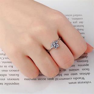 Hk Gümüş Kadın Yüzük Beyaz Kedi Patisi Yüzük|Gümüş Takı Hediyelik Ürünler