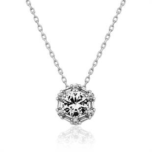 Gümüş Buz Beyazı Baget Taşlı Bayan Kolye