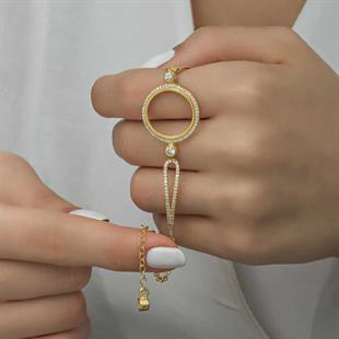 Hk Gümüş Kadın Bileklik Çeyrek Takılabilen Altın Kaplama |Gümüş Takı Hediyelik Ürünler