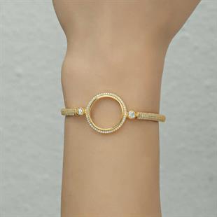 Hk Gümüş Kadın Bileklik Çeyrek Takılabilen Altın Kaplama |Gümüş Takı Hediyelik Ürünler