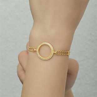 Hk Gümüş Kadın Bileklik Çeyrek Takılabilen Altın Kaplama |Gümüş Takı Hediyelik Ürünler