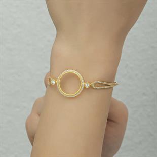 Hk Gümüş Kadın Bileklik Çeyrek Takılabilen Altın Kaplama |Gümüş Takı Hediyelik Ürünler