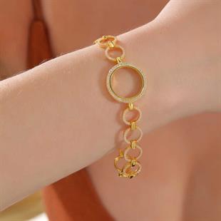 Hk Gümüş Kadın Bileklik Çeyrek Takılabilen Altın Kaplama |Gümüş Takı Hediyelik Ürünler