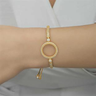 Hk Gümüş Kadın Bileklik Çeyrek Takılabilen Altın Kaplama |Gümüş Takı Hediyelik Ürünler