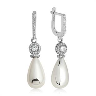 Hk Gümüş Kadın Küpe Damla İnci |Gümüş Takı Hediyelik Ürünler