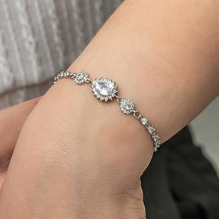 Hk Gümüş Kadın Bileklik Damla Su Yolu |Gümüş Takı Hediyelik Ürünler