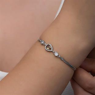 Hk ​Gümüş Kadın Bileklik Damla Zultanit Taşlı |Gümüş Takı Hediyelik Ürünler