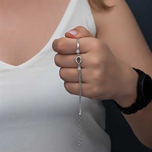 Hk ​Gümüş Kadın Bileklik Damla Zultanit Taşlı |Gümüş Takı Hediyelik Ürünler