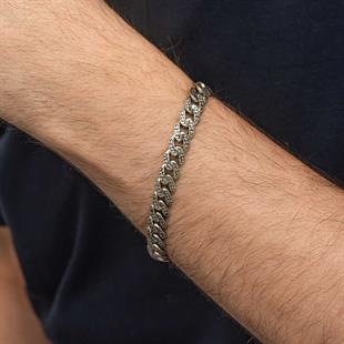 Hk Gümüş Erkek Bileklik Elişi Örgü Gurmet |Gümüş Takı Hediyelik Ürünler